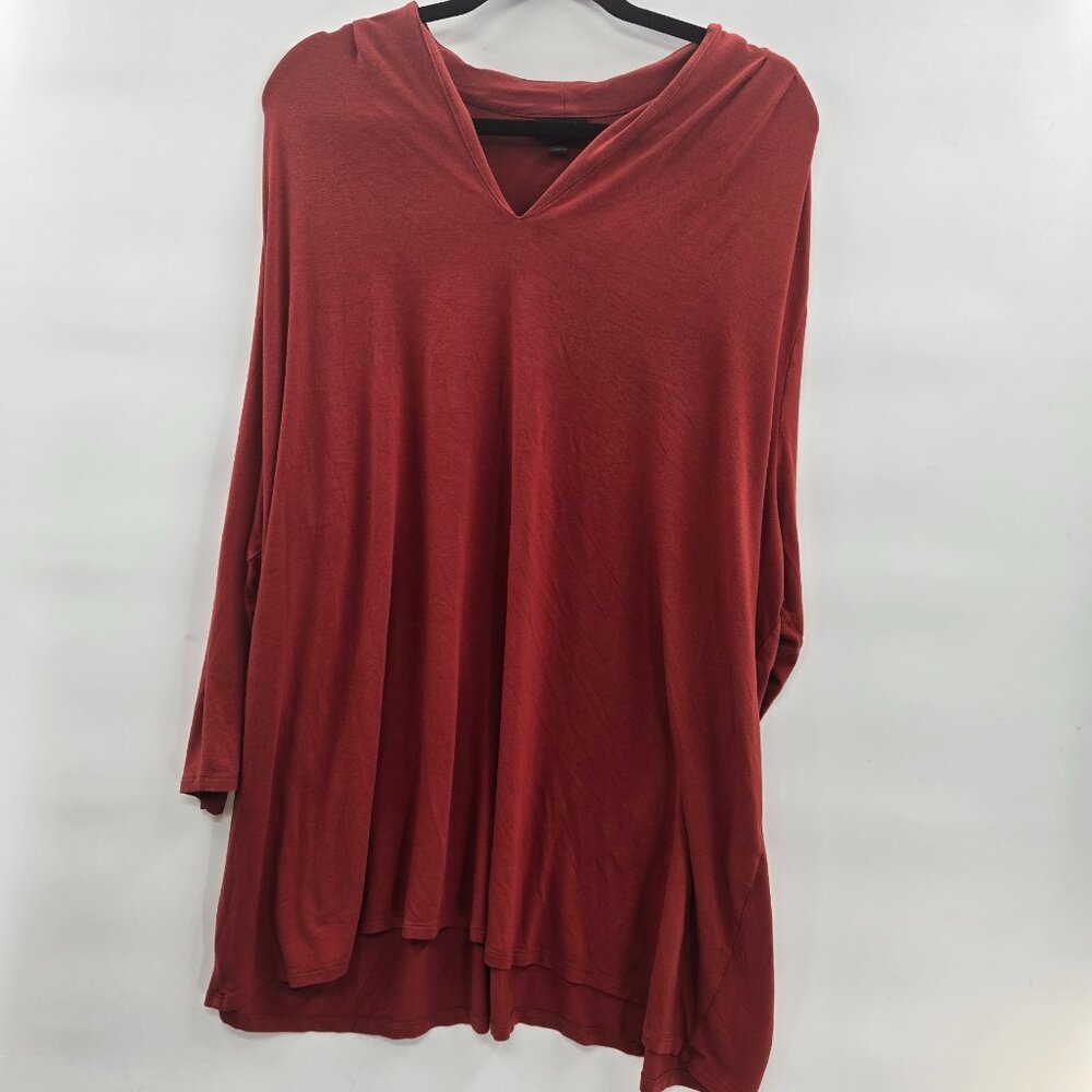 J. Jill Wherever Collection Orange Rust V-Neck Long Sleeved Shirt 4xl
